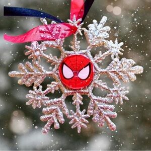 SpiderMan Glitter Holiday Snowflake Ornament
